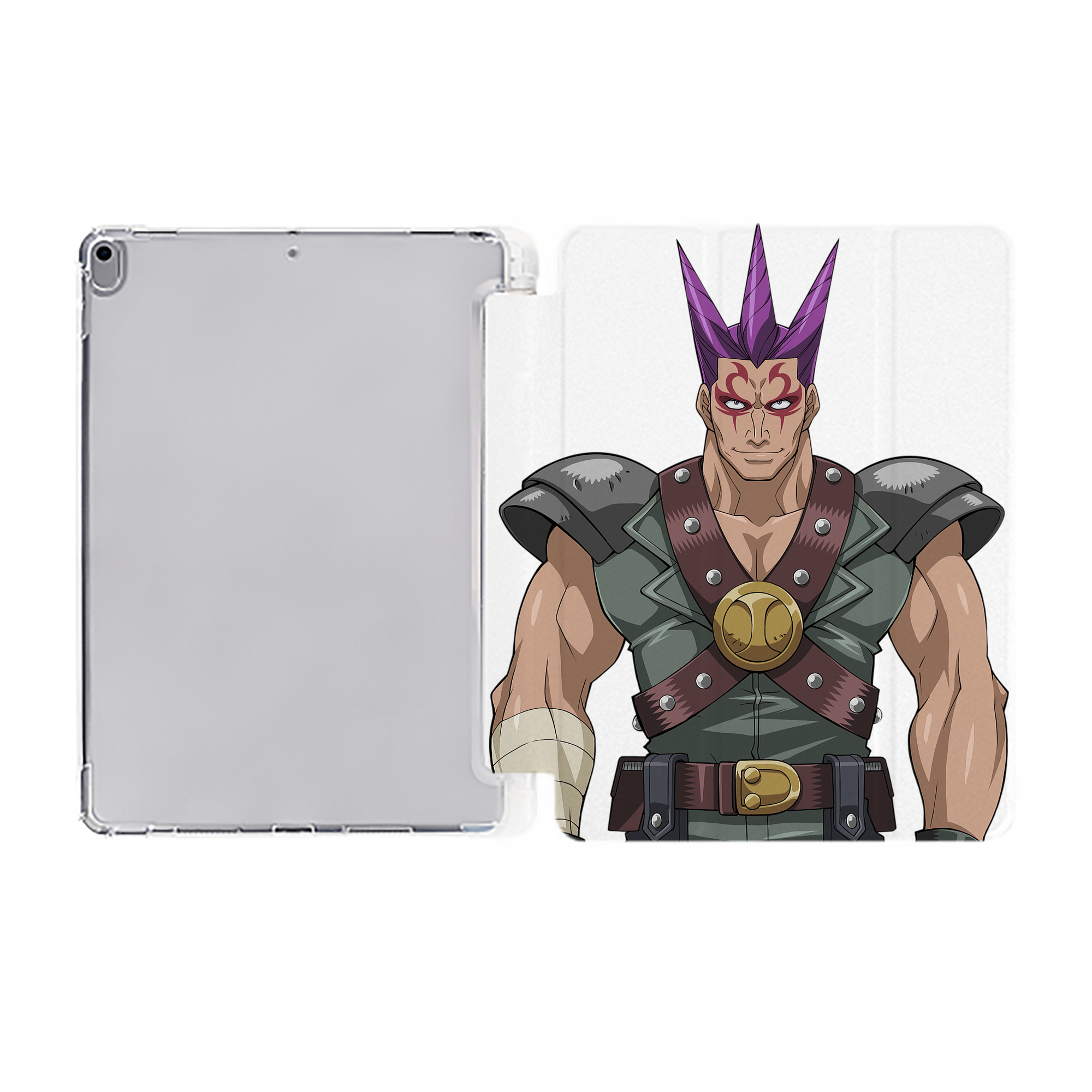 （画像用） 遊☆戯☆王 Yu-Gi-Oh! IPad ケース ペン収納付き 三つ折りスタンド PUレザー×シリコン 対応機種9.5/10.5/10.9インチ